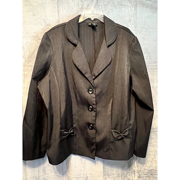 T.Milano‎ Blazer Jacket Career Wear Business Casual Bow Detail Plus Size 22W - Picture 1 of 8